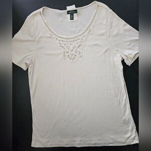 NWT - LRL Lauren Jeans Co. Off White Cotton Knit Jersey - Size 1X